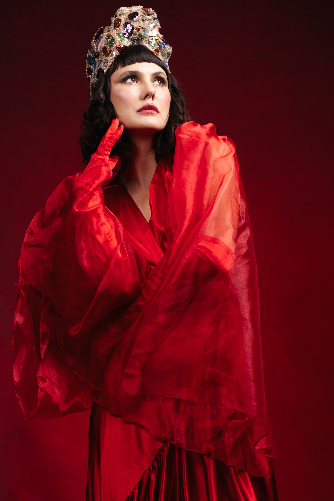 Luca, Studio Portrait Created at the WPPI Conference using the Runaway Red Oliphant Hand Painted Backdrop